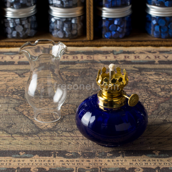 アンティークオイルランプ ブルー 【宅急便配送】