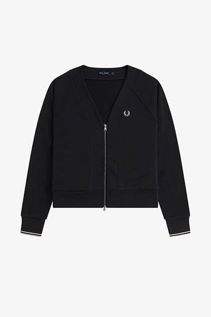 Zip-Through Sweatshirt Cardigan(10 102：BLACK): | FRED PERRY JAPAN