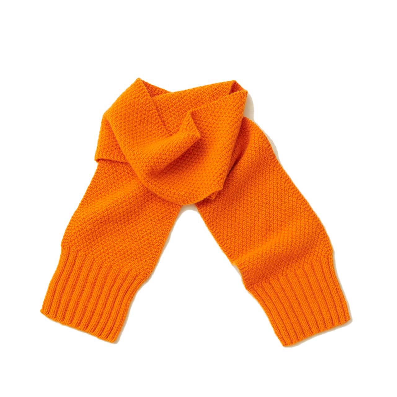 気仙沼ニッティングのカシミヤマフラー［オレンジ］
