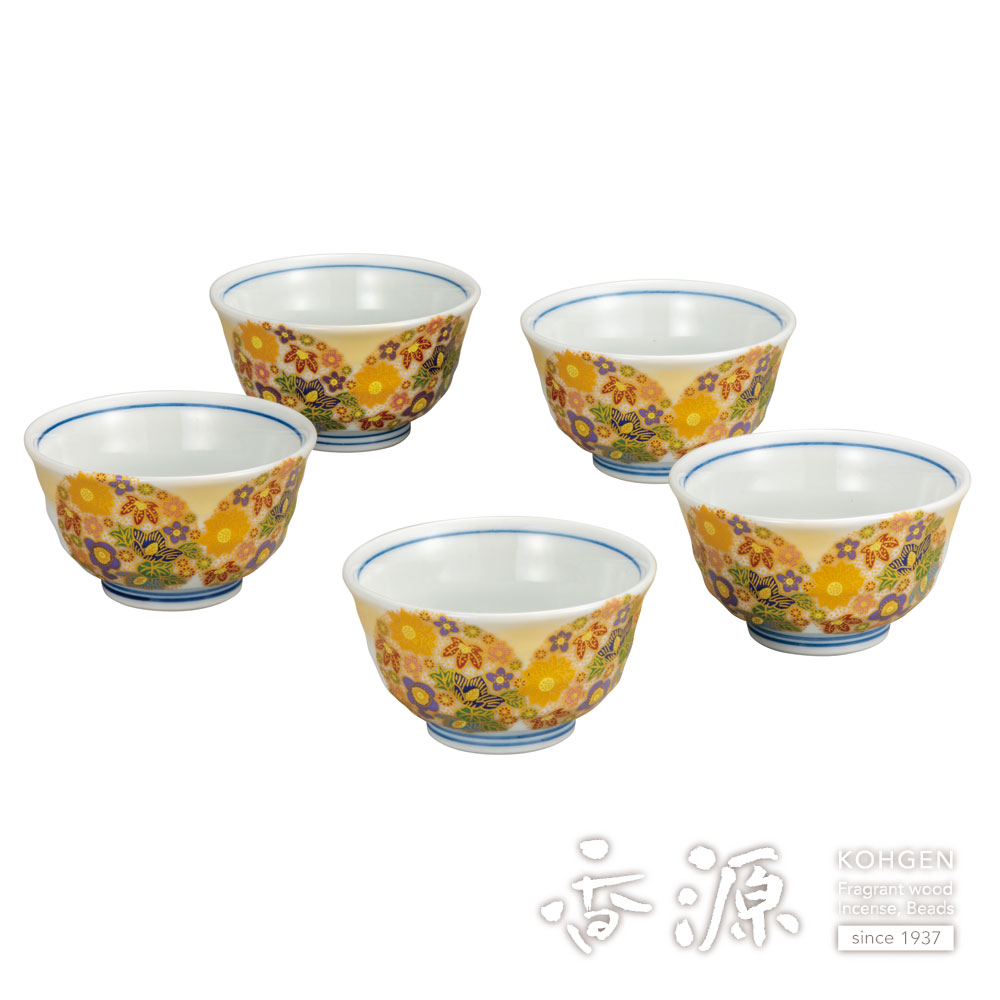 九谷焼の通販｜汲出揃（湯呑5客セット） - お香専門店 香源