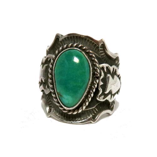 希少 ナバホ Freddie Maloney 重厚バングル ナチュラルターコイズ