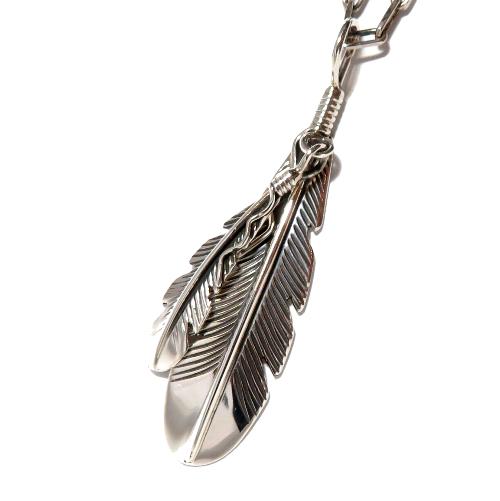 フェザーペンダント 羽型ジュエリー シルバーフェザー Harvey Mace