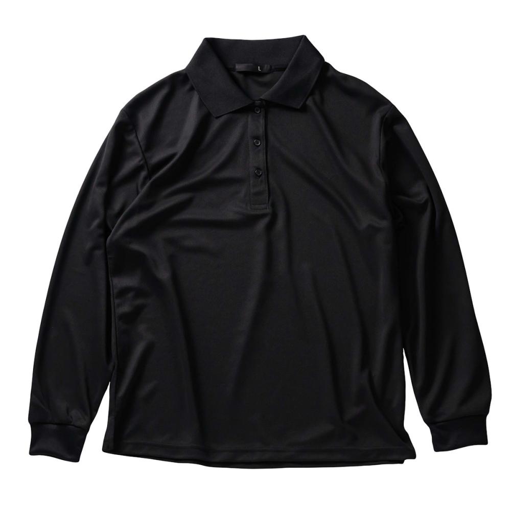 レディース 長袖ポロシャツ ブラック LL 9010 の通販