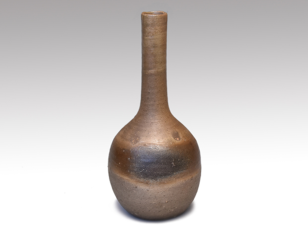 備前細口花入 山本陶秀（作) 共箱 人間国宝 | 古美術ささき