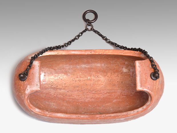 久楽弥介焼 赤舟花入 共箱 江戸後期 即中斎箱書 | 古美術ささき