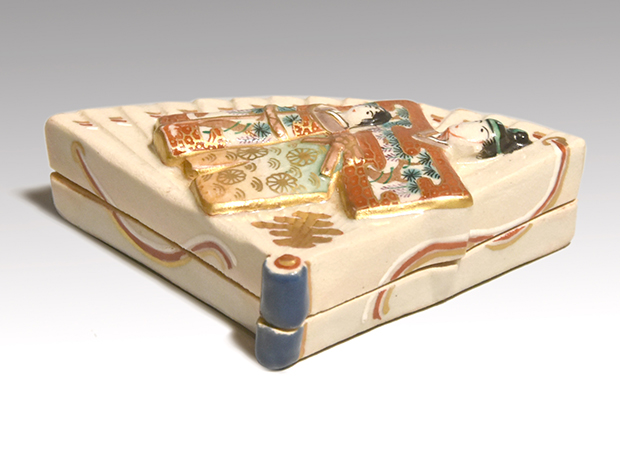 鹿苑 香合 真清水蔵六 共箱 M671 鹿苑 香合 真清水蔵六 共