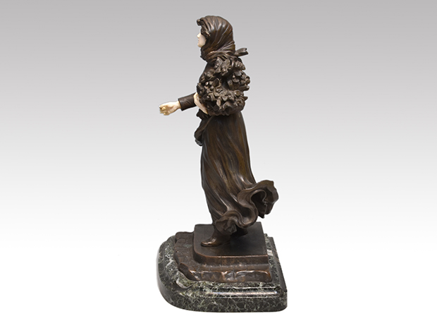 DOMINIQUE ALONZO 女性 ブロンズ 彫刻 象牙 大理石 20世紀初頭 | 古