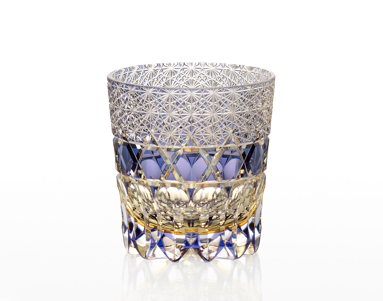 江戸切子 時計＜麻の葉 紋＞ | カガミクリスタル