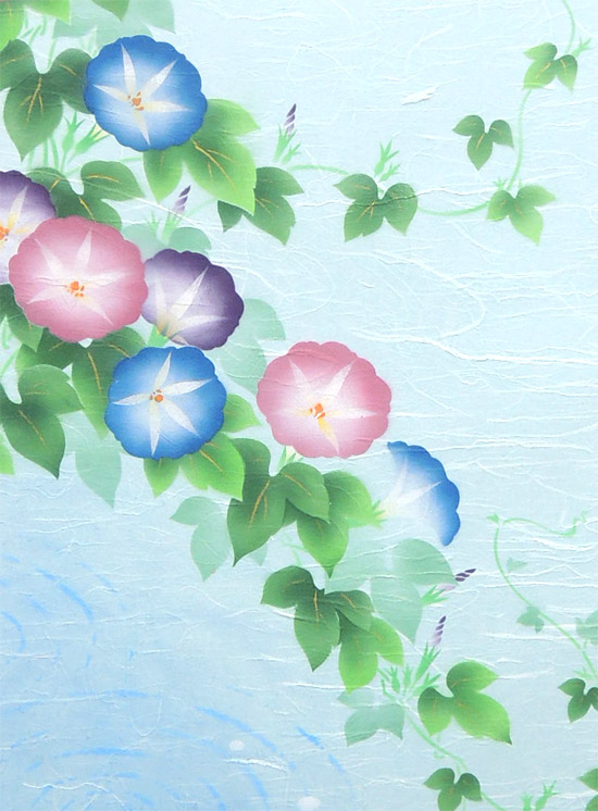 掛け軸 朝顔に金魚 （南川康夫） 送料無料 【掛軸】【半間床】【夏