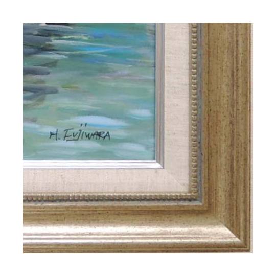 絵画 油絵 セーヌ河・ノートルダム寺院 フランス・パリ （藤原英信