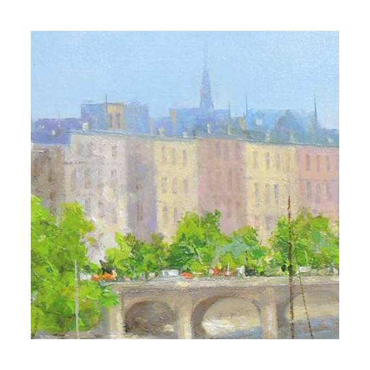絵画 油絵 セーヌ川・パリ F20号 （春野修一） 送料無料 【肉筆