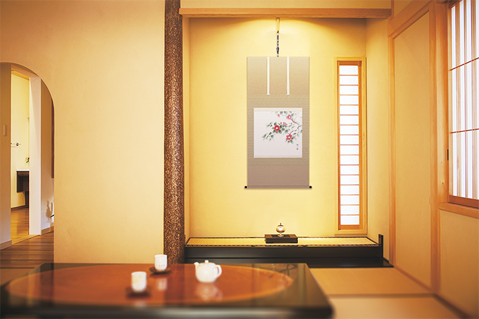 牡丹 出口華凰（尺八横）肉筆！ 花鳥画 - 掛け軸（掛軸）販売通販なら