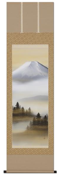 富士山水 川島正 （尺五立）肉筆！ 富士 - 掛け軸（掛軸）販売通販なら