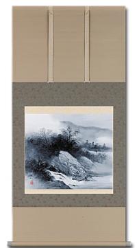 水墨山水 吉井大起 （尺八横）肉筆○受注製作品 納期：1ケ月あまり