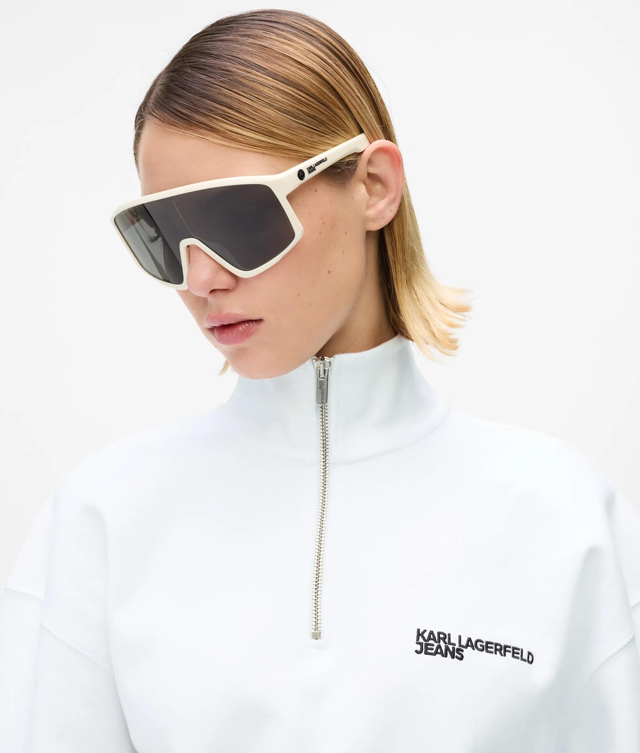 Half zip sweatshirt | White | Women | KARL LAGERFELD