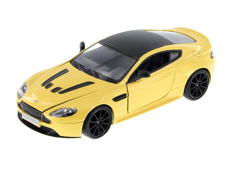 Aston Martin V12 Vantage S Yellow Diecast 1:24 Scale Model