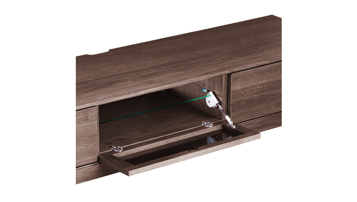 TVボード (ガラス扉) - 国産無垢家具は飛騨高山発の家具メーカー KASHIWA