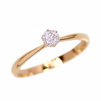 K18/WG/PG 0.3ct ダイヤモンド リング 1粒 6本爪 天然 18金 ホワイト