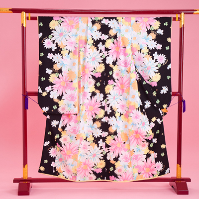 七五三 着物 レンタル 7歳 四つ身セット 320018 DAISY LOVERS 黒