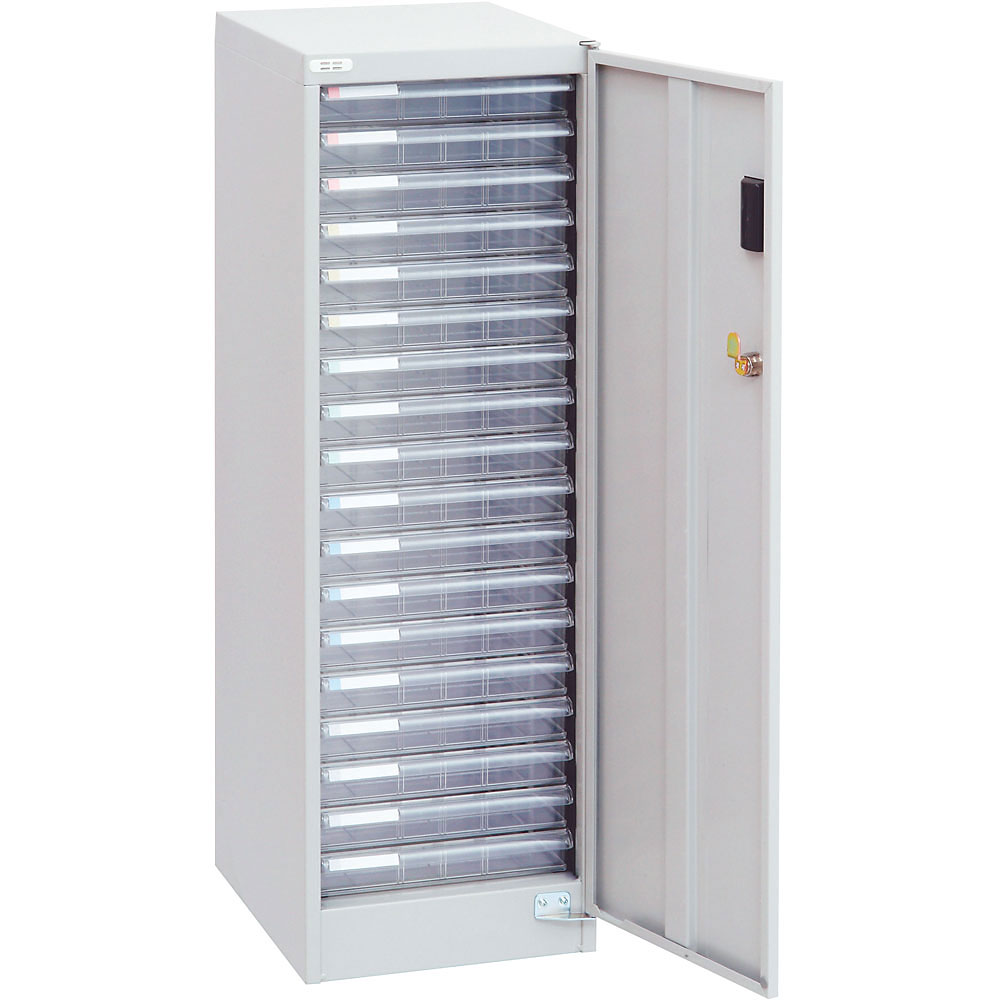 ナカバヤシ セキュリティフロアケース(A4)浅18段 ニューグレー AF-S18