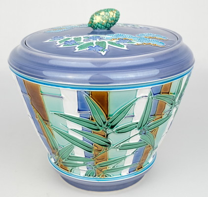 栗山園オンライン通販部 / 【出物】 紺紫交趾竹の絵水指 中村翠嵐