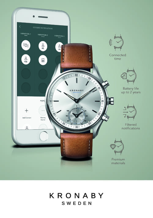 見た目は100％普通の時計です。スウェーデン発のコネクトウォッチが