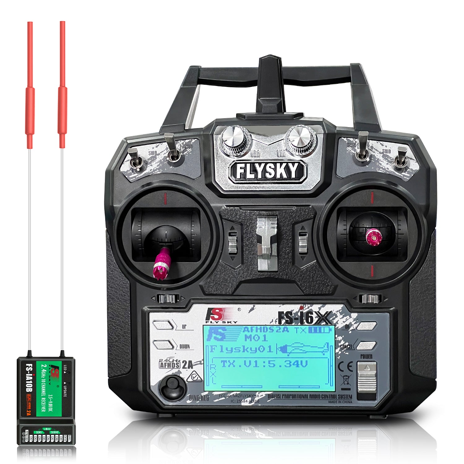 Flysky 10 チャンネル送信機 (FS-I6X) + 受信機 (FS-iA6B/10B