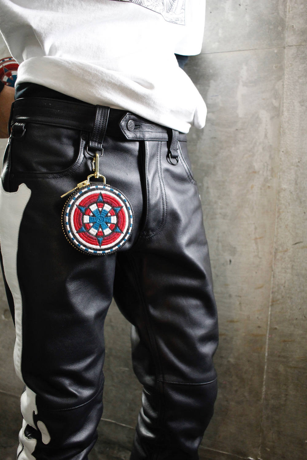 blackmeans - サークルポーチ (レザー コインケース) / RED / 945