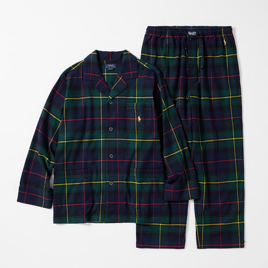 フランネルパジャマ ポロタータンチェック グリーン | ポロ ラルフ