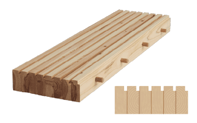 木ダボ接合積層材 DLT（Dowel Laminated Timber） | Haseman