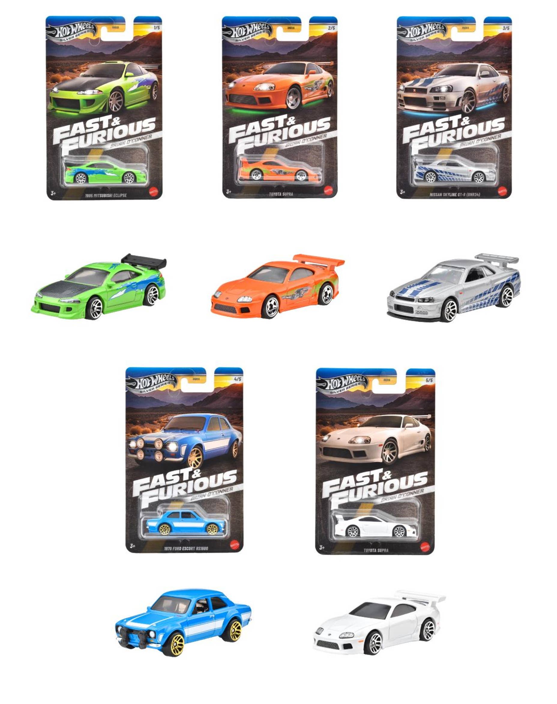 Hot Wheels Fast & Furious Theme Assortment - Brian O'Connor 1Box