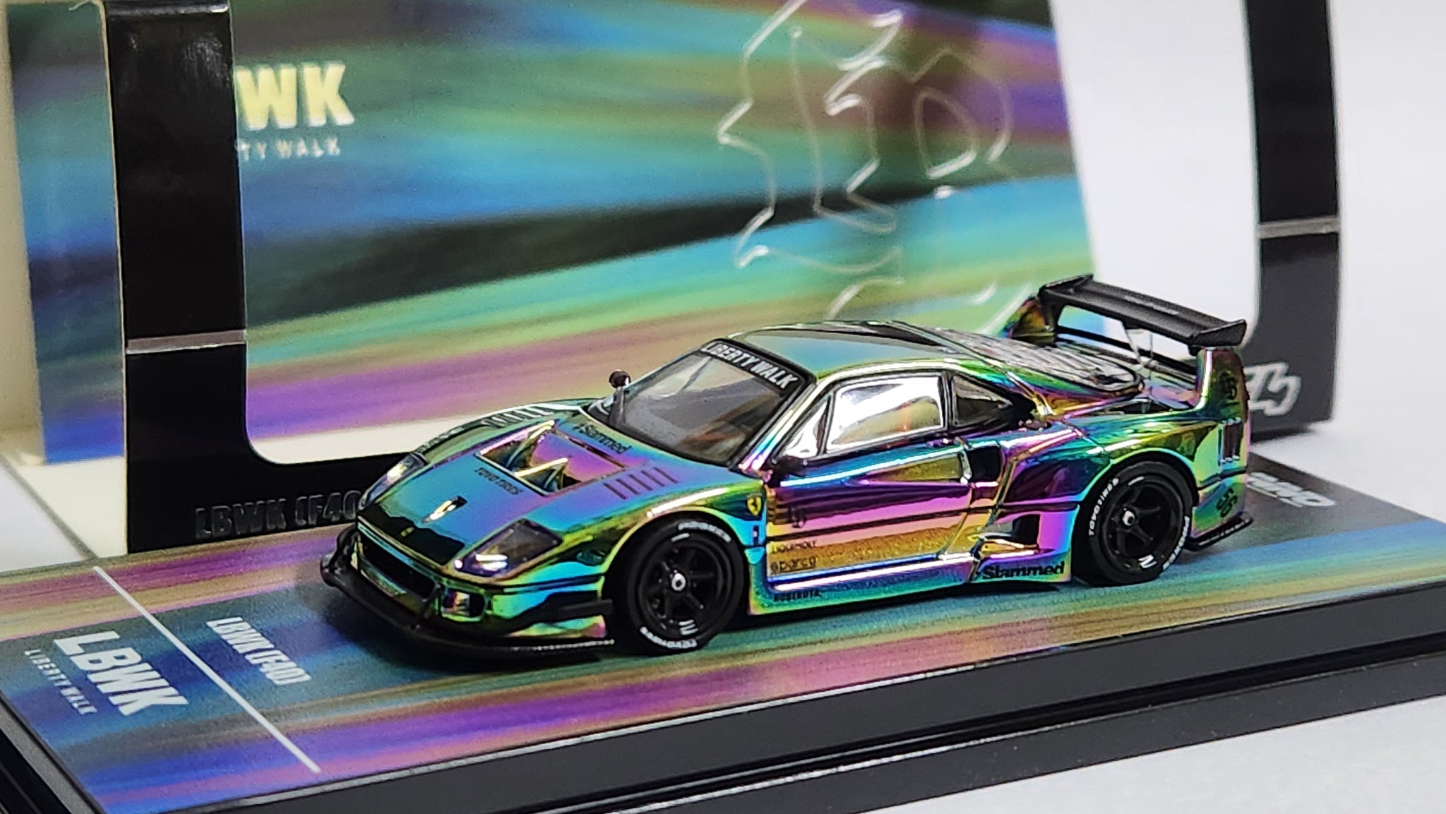 Chase 1:64 Inno64 Ferrari F40 Chrome Silver LBWK Hobby Expo China