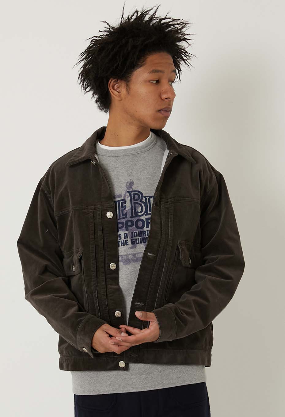 ブラッシュドバック ストレッチコーデュロイ トラッカージャケット