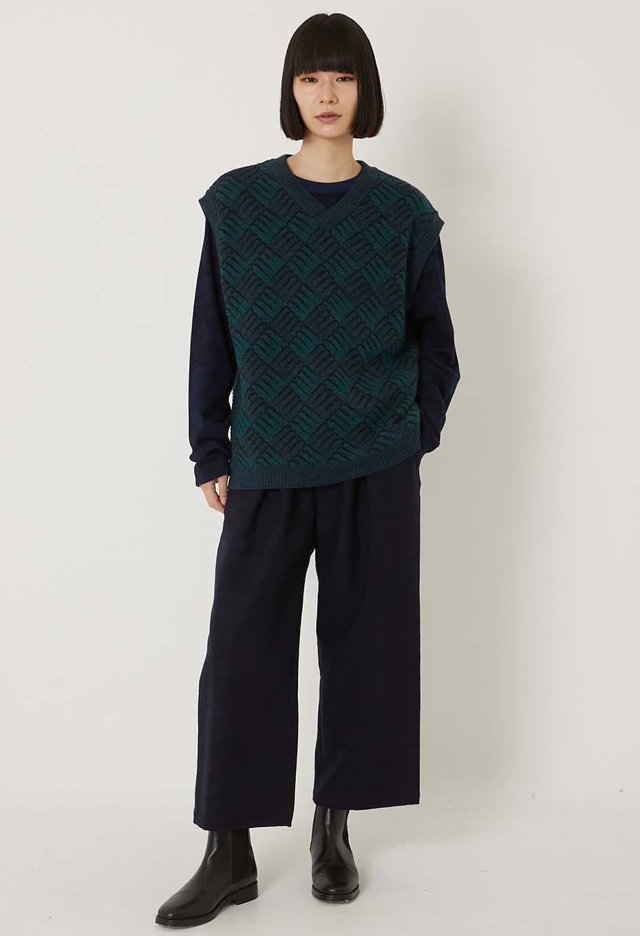 カゼナミニット Vネック ベスト | BLUE BLUE JAPAN | ハリウッド