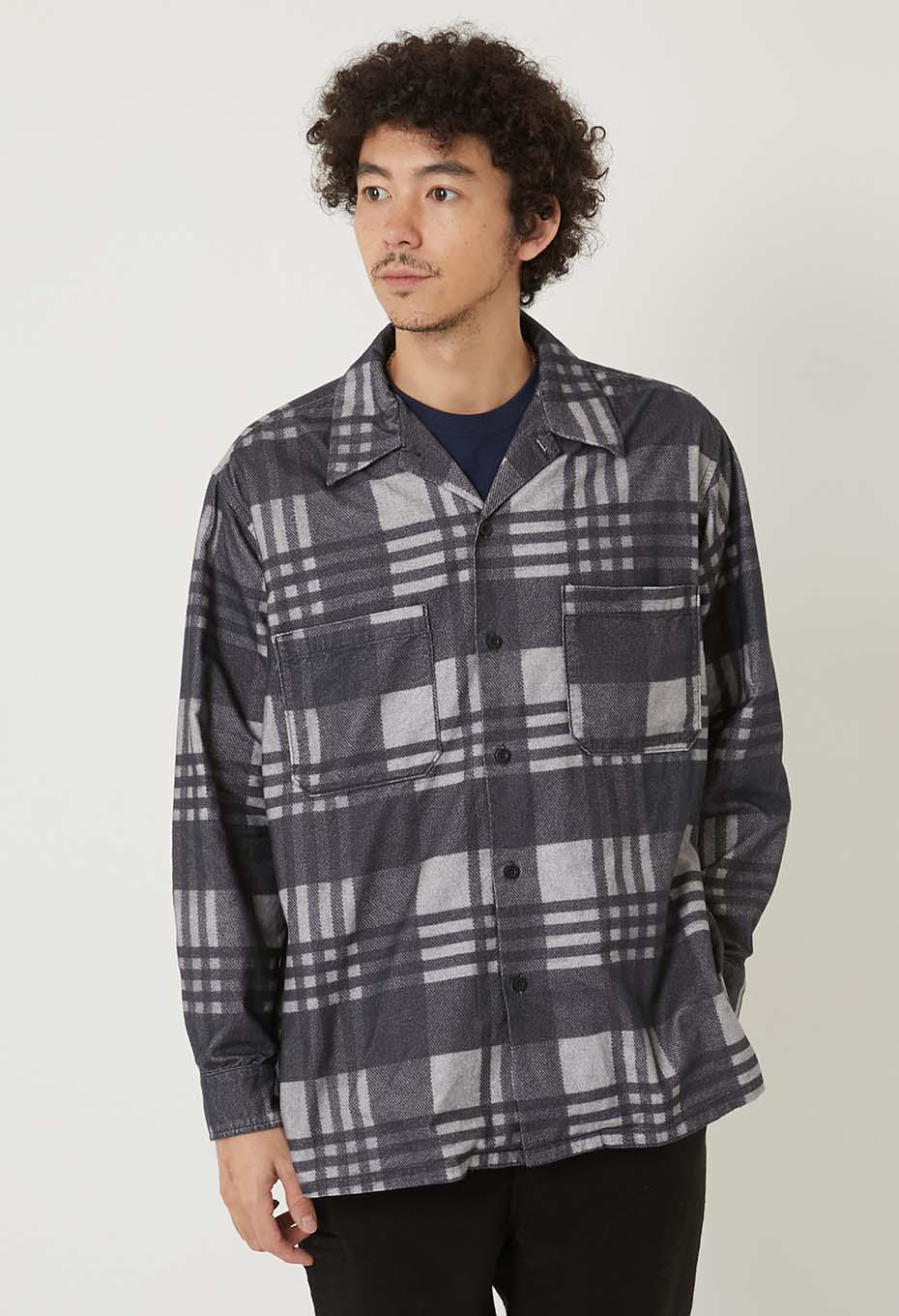 オリジナルプリント ネルチェック 2ポケットワークシャツ | BLUE BLUE