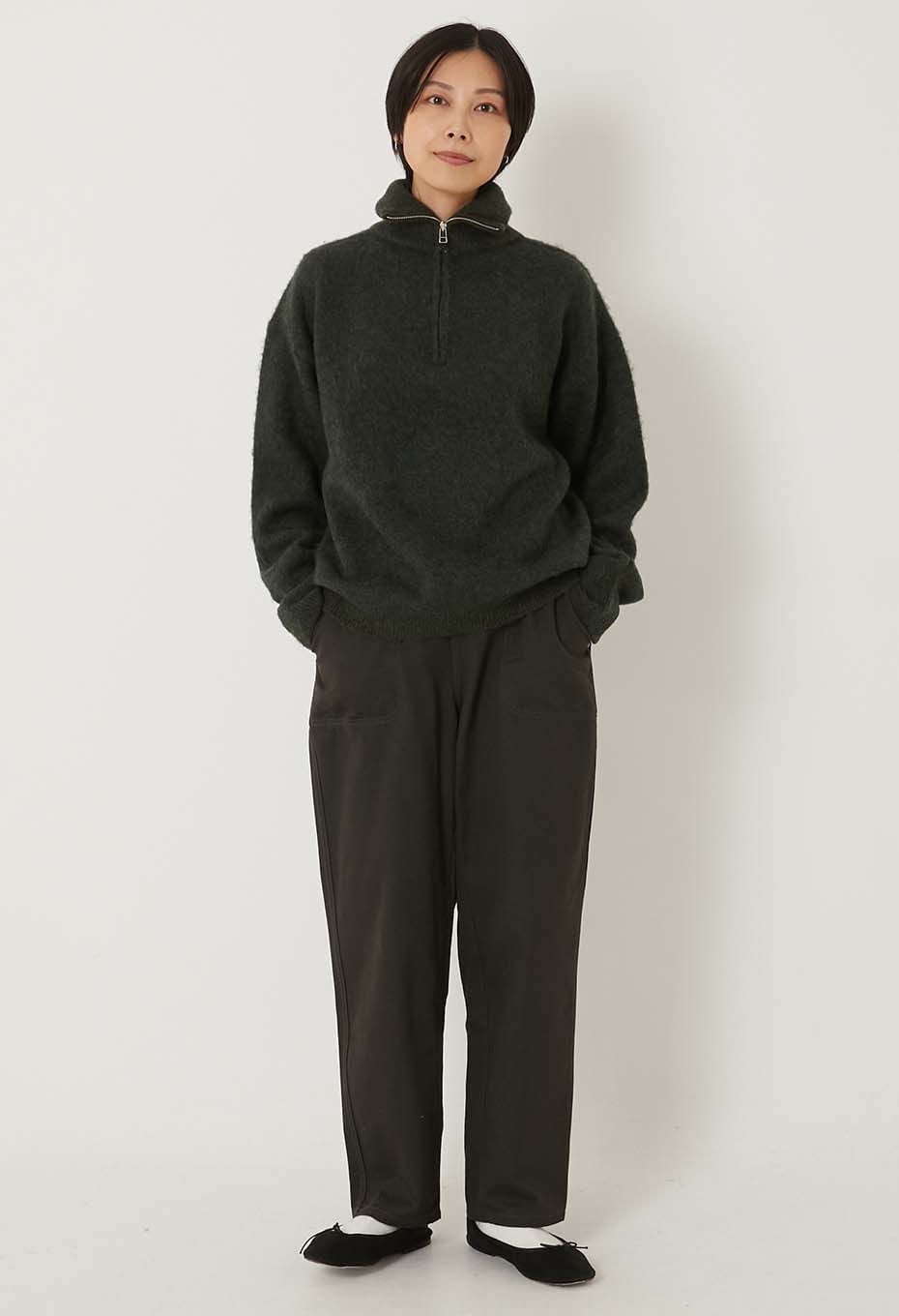 Bicolor Mohair Half Zip Pullover | HOLLYWOOD RANCH MARKET