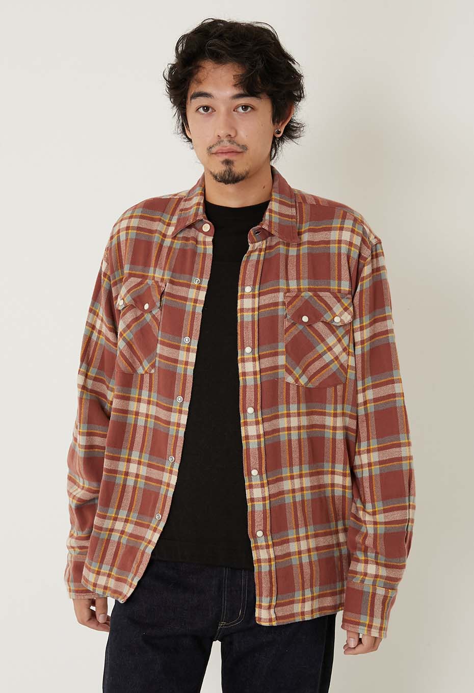 WYTHE / Washed Flannel Pearl Snap Shirt | WYTHE | HOLLYWOOD RANCH