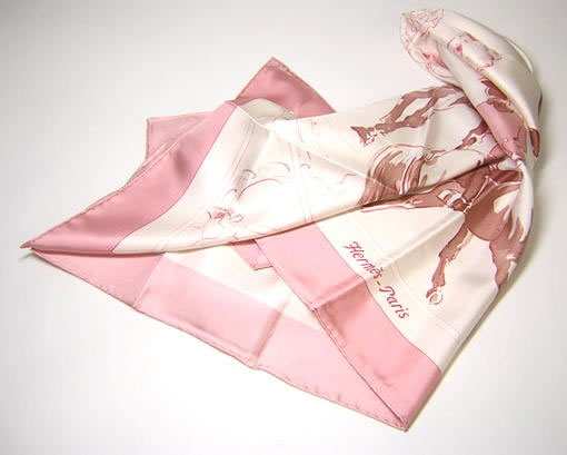 エルメス ] エルメス シルクスカーフ（ピンク） - H-805