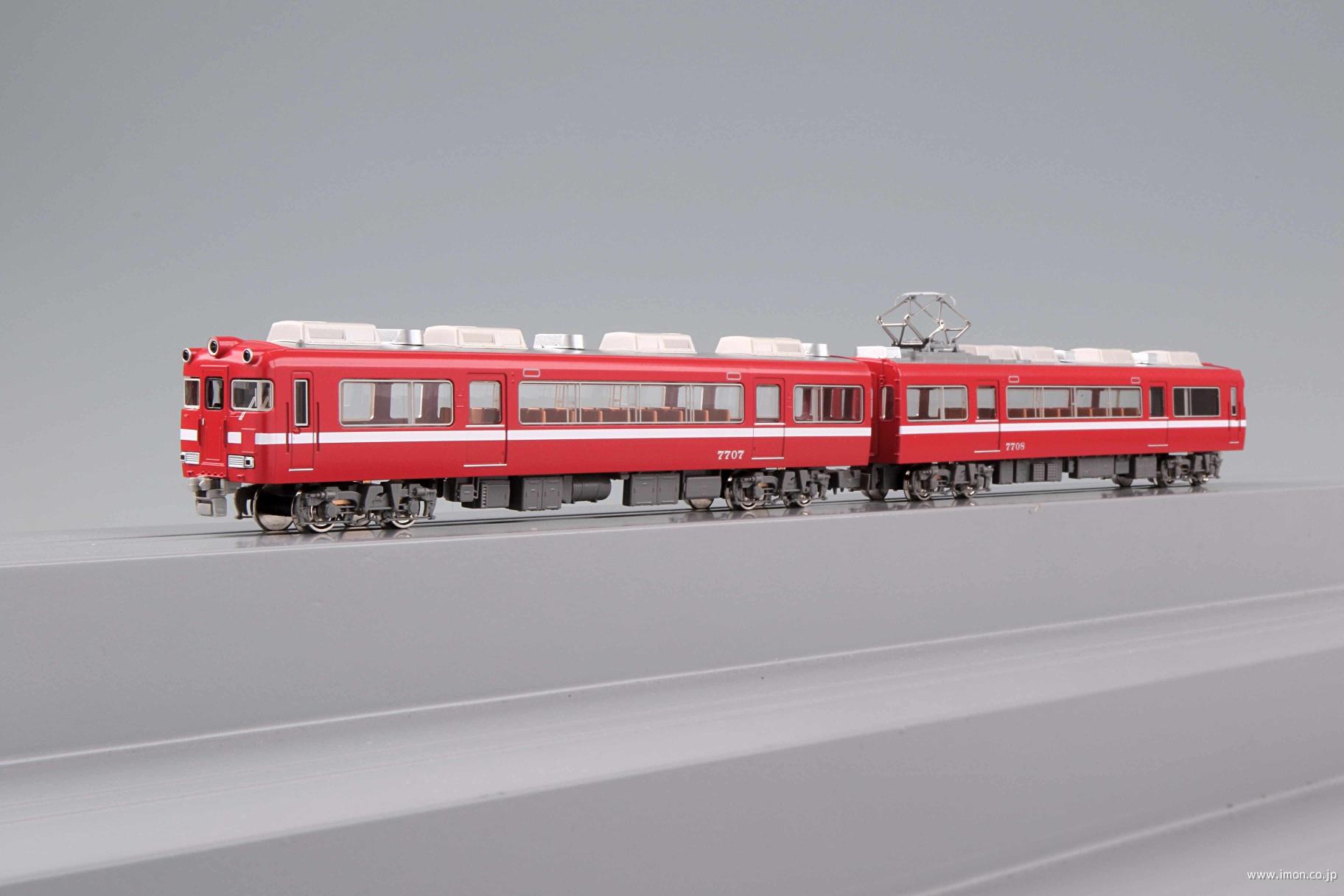 名鉄7700系 白帯車1990（妻面窓付き）増結2両 動力無し