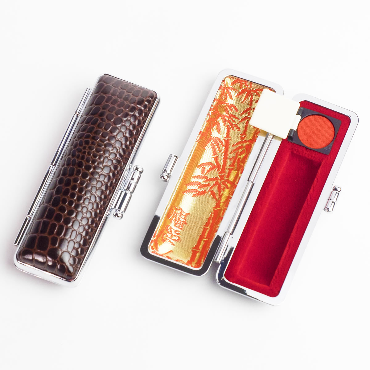 印鑑ケース/丸寸胴用/エンボスワニケース/13.5mm～15mm用 | はんこ