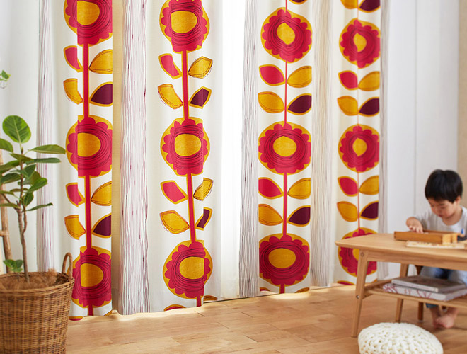 2級遮光カーテン ひまわり（D-1196）｜カーテン通販専門店インズ