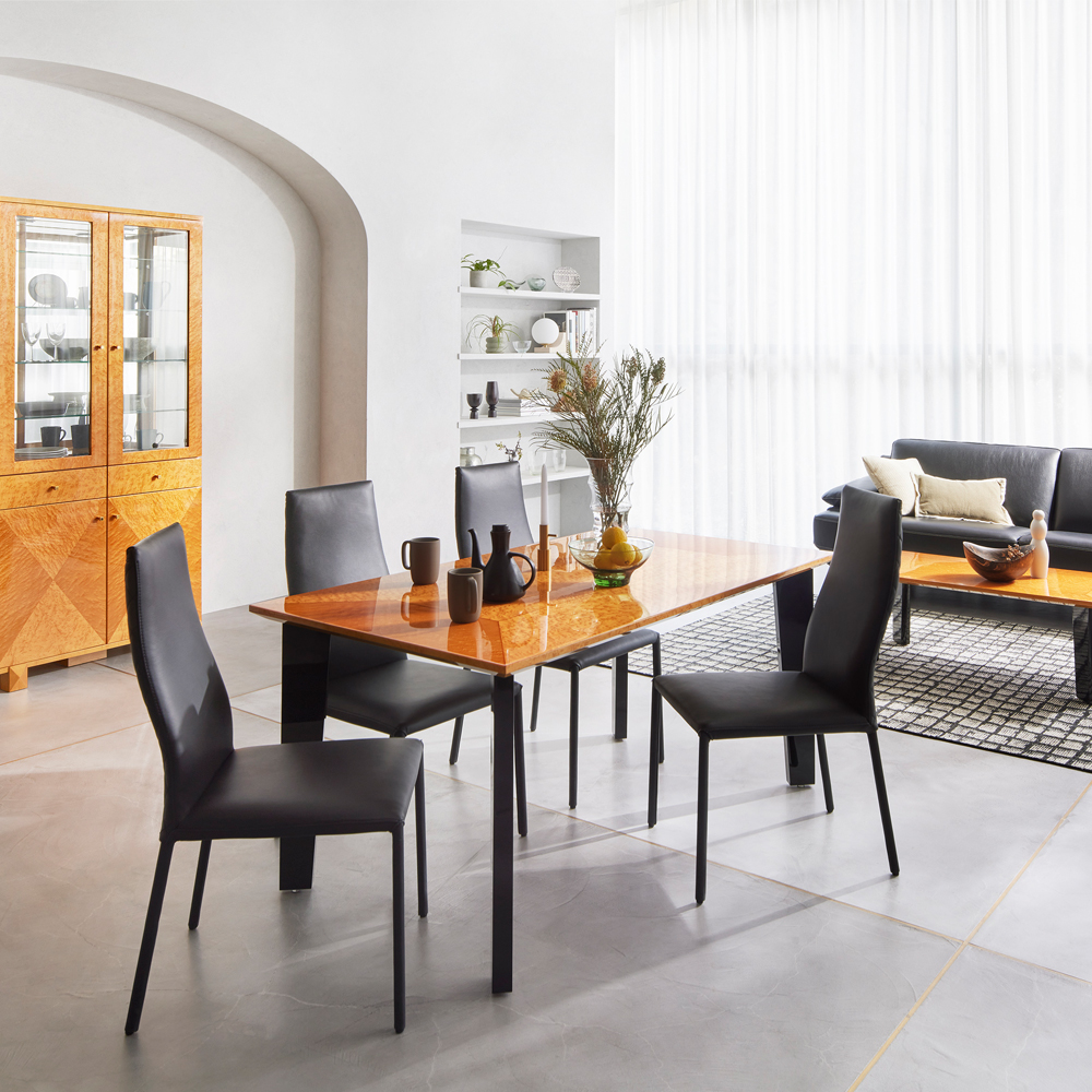 ダイニングテーブル「スプレンダー2 MA/BK」メープル材 全4サイズ