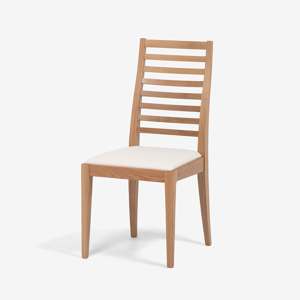 秋田木工 ダイニングチェア「N005 UU2」ナラ材 ホワイトオーク色 座面