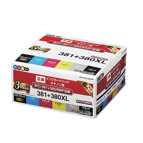 キヤノンBCI-381+380/6MP互換インクカートリッジ | いろはインク