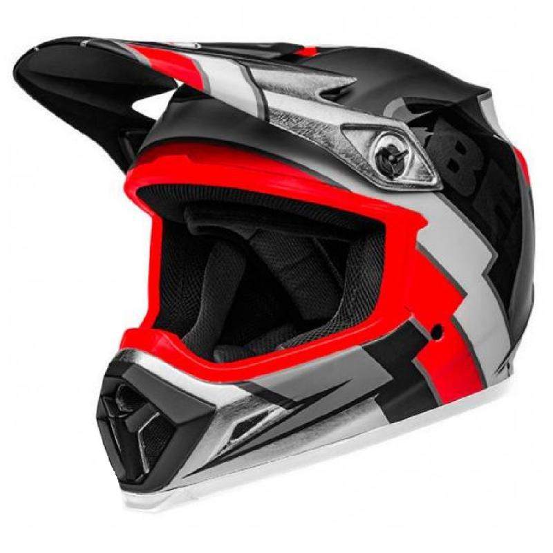 Capacete Bell MX-9 Mips Twitch Replica Preto Fosco/Vermelho/Branco