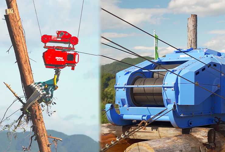 架線集材システム（グラップル付集材機械） | イワフジ工業株式会社