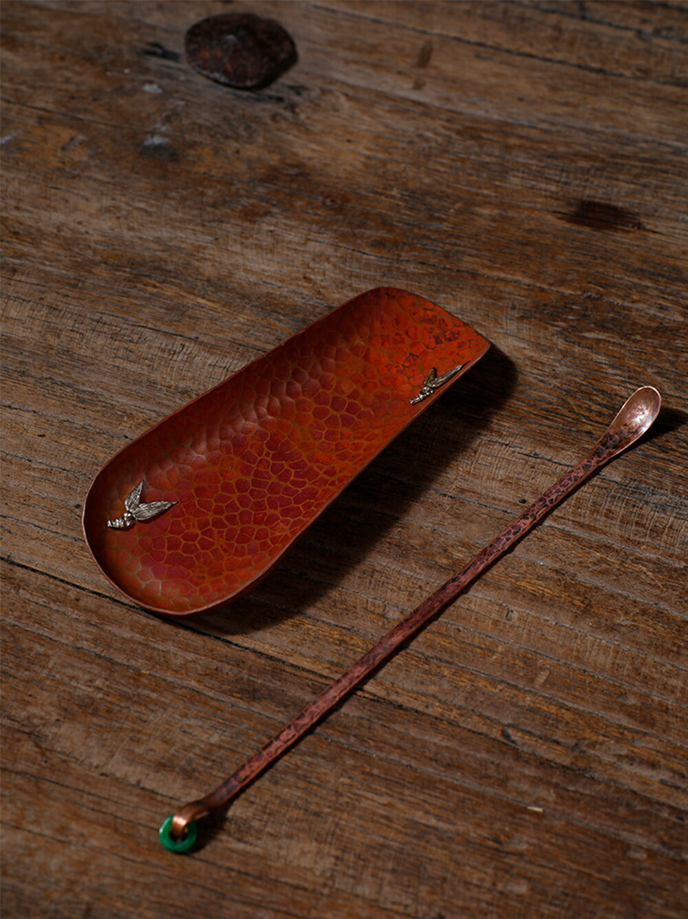 IwaiLoft 煎茶道具 銅製 茶合 茶味 さごう 茶杓 茶量 茶匙 彫刻 お茶