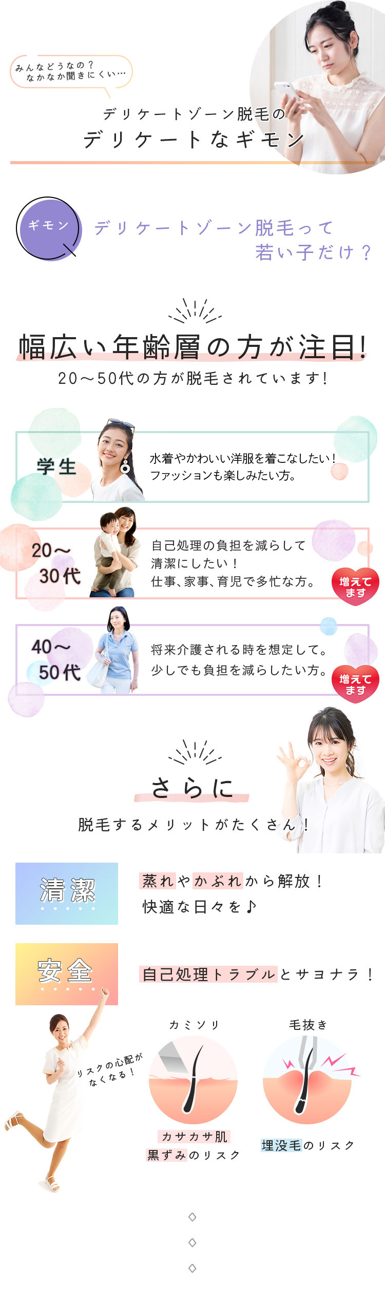 デリケート5脱毛2,200円(税込)｜ジェイエステティック【公式】