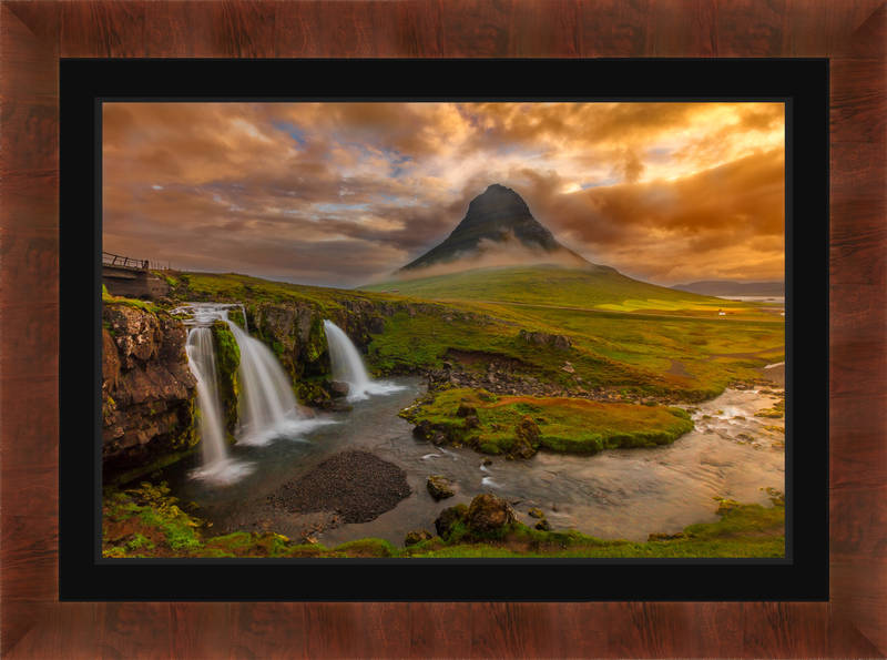 Kirkjufell Sunset Triple Falls Iceland Fine Art Photo Print