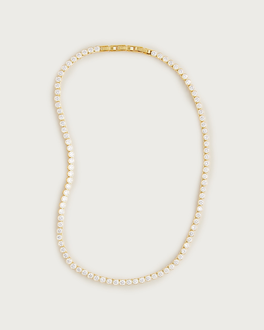 Round Cubic Zirconia Bezel-set Tennis Necklace For Women | J.Crew